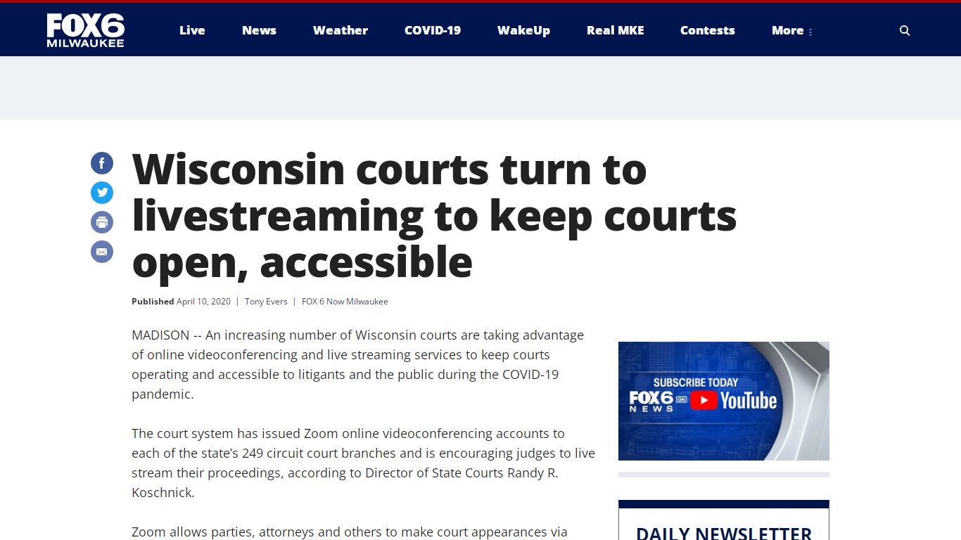 Wisconsin courts turn to livestreaming to keep courts open ... - WITI